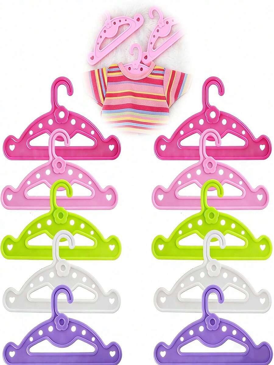 20-Pack Baby Clothes Hangers, Doll Clothes Hangers, Suitable For Baby Clothes And Doll Clothes, Can Be Used In Doll Wardrobes. - Multicolor - View 1