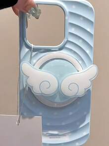 1pc Girly Push Pull Cute Polka Dot Wing Magnetic Telescopic Mobile Phone Desktop Stand Suitable As Spring Easter Birthday Gift For Sisters Girlfriends And Classmates In Pink/Blue Color - Wing - View 8