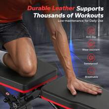 MERACH Adjustable Weight Bench With 72 Training Angles, Foldable Weight Benches For Home Gym With 990 LBS,  Perfect For Home Workouts . Great For Full-Body Strength Training - Black and Red 2.0 - View 6