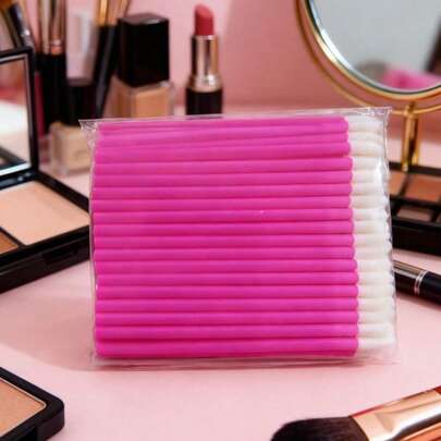 50pcs Disposable Lipstick Applicators - Lint-Free Lip Brushes, Lipstick & Lip Gloss, Makeup
