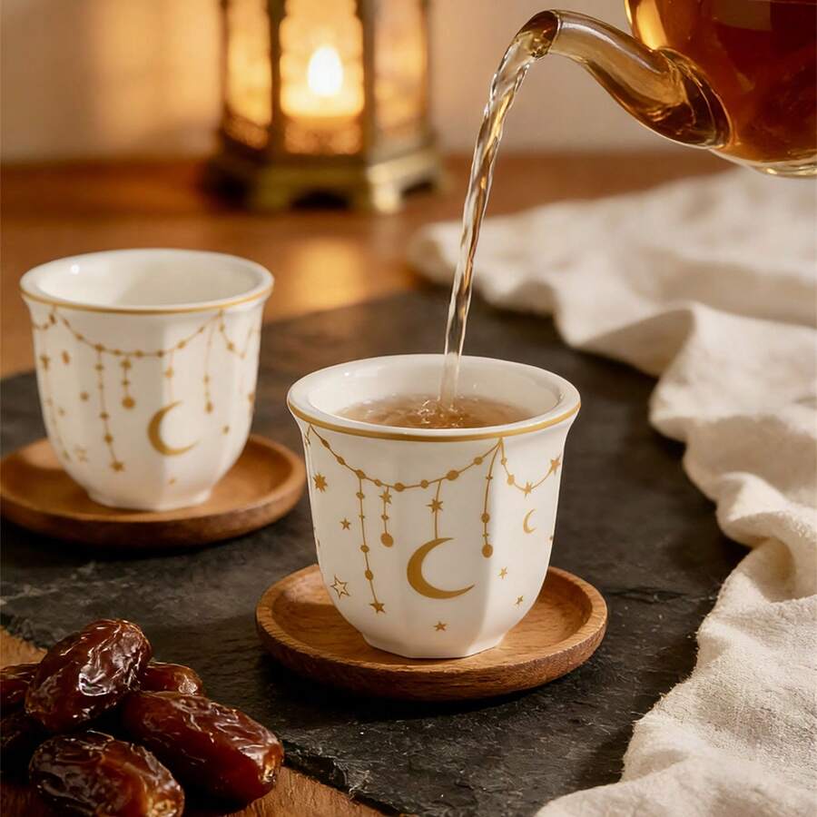 Middle Eastern Style Coffee Cup, Latte Art Espresso Cup, High-Quality Cappuccino Tea Cup, Gift Mug - Multicolor - View 1