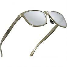 ¡RecomendadoATTCL Lentes de sol hombre polarizadas para hombre estilo retro ultraligero Al-Mg con marco de metal¡Top de Temporada - 8587-c10-champán-marrón-plata/ Espejo - Ver 9