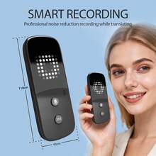 Peiko 150 语言翻译器，双向实时 AI 语音即时在线翻译器，迷你科技产品，离线翻译，学习旅游和商务沟通 - 黑色 - 查看 9