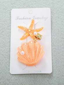 2pcs Cute Starfish Hair Clips, Sweet Girl Bangs Claw Clips, Ethereal Quality Holiday Hair Accessories - Multicolor - View 8