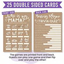 Hadley Designs Baby Shower Games For 25 Guests - Kraft Baby Shower Trivia Game Nursery Rhyme Quiz And Who Is My Mama Animal Matching Game Babyshower Games Boy Girl Gender Neutral Made In USAD - Kraftvitt - Visa 3
