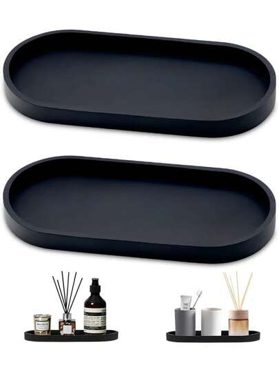 1pc/2pcs Kitchen Sink Storage Tray, Soap Dispenser/Soap Holder, Bathroom Vanity Display Tray, Silicone Tray, Jewelry Bowl, Jewelry Storage Box, Cosmetic Storage Tray, Bathroom, Bathtub, Kitchen, Washbasin, Countertop Decorative Tray.
