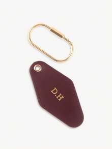 1 pieza Llavero personalizado con letra dorada, llavero de cuero vegano con diamante, regalo de moda y viaje para amigos y familiares - Multicolor - Ver 9