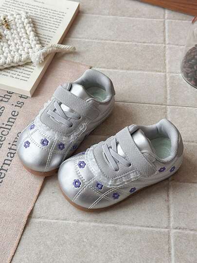 2026春季新款女童运动鞋，1双装幼儿舒适平底鞋，可爱宝宝学步鞋，时尚宝宝户外训练鞋，柔软休闲鞋