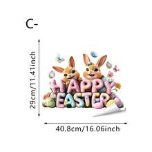 1/3pcs Cute Easter Bunny Window Stickers, Reusable PVC Static Cling, Suitable For Shop Windows, Living Room, Bedroom, Kitchen And Other Home Decor, Also Can Be Used As Holiday Gifts - Easter Window Stickers - View 15