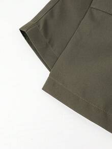 1件装宽松休闲及膝工装短裤，适合青少年男孩，百搭夏季工装短裤，春夏秋季皆宜。 - 軍綠色 - 查看 8