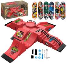专业手指滑板玩具套装，手指滑板比赛场地组合套装，创意手指滑板男孩礼物，轴承双翘手指滑板，手指滑板系列 - 彩色 - 查看 24