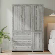 VOWNER 31.5"/ 47.3" Armoire Wardrobe Closet With Mirror, 3 Large Drawers & 2 Doors, Modern Clothes Storage Organizer Cabinet For Bedroom, Walnut / Grey Oak - Gray Oak - View 9