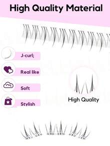 120片免胶假睫毛贴，持久卷翘睫毛，单片分段式大容量 - 黑色 - 查看 3