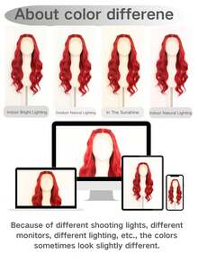 Red Body Wave 13X4 Synthetic Lace Front Wig - Heat Resistant Fiber, Beginner Friendly, For Daily Wear - Red - View 10