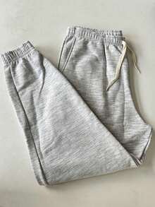 Men's Plus Size Jogger Sweatpants In Flannel Fabric With Pocket | Warm, Plus Size Men's Pants - 灰色 - 查看 7