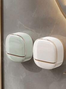 Jabonera de pared premium con tapa, jabonera de drenaje de alta calidad, jabonera impermeable con bandeja de drenaje, jabonera, jabonera con tapa, jabonera de drenaje con tapa abatible, apta para baño, almacenamiento de baño, decoración de baño, accesorios de baño - Jabonera impermeable - Ver 4