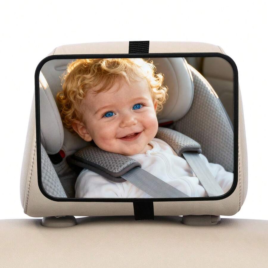 1 pieza/2 piezas Espejo de coche para bebé tamaño S/M, de acrílico irrompible, ángulo amplio, espejo convexo para asiento trasero para bebés mirando hacia atrás, con vista talla grande amplia y cristalina - Multicolor - Ver 1