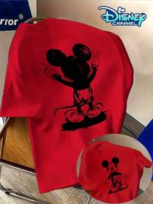 Disney Men's T-Shirts Are Printed With The Iconic Fashion Mickey's Front And Back Patterns-Men's Short-Sleeved T-Shirts In Spring And Summer, Which Are Versatile Daily, Machine Washable, Wearable In Spring And Summer, And Multi-Color Optional. - Red - View 1
