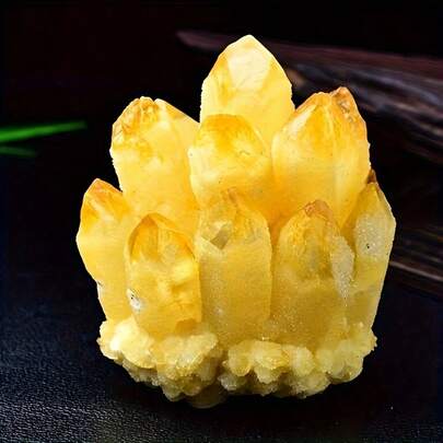 Natürlicher gelber Kristallblumenstrauss, geeignet für Heimdekoration, Bürotisch Ornament, Kristall Festival Geschenk für Familie und Freunde