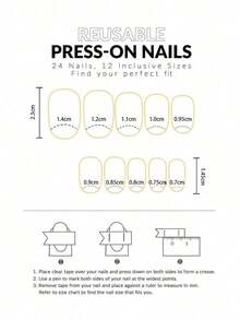 24pcs/Set Minimalist Style Medium Oval Press-On Nails, Vintage Brown Plaid Polka Dot Bow Design, Suitable For Girls And Women For Daily Dates And Parties Nail Supplies - 彩色 - 查看 4