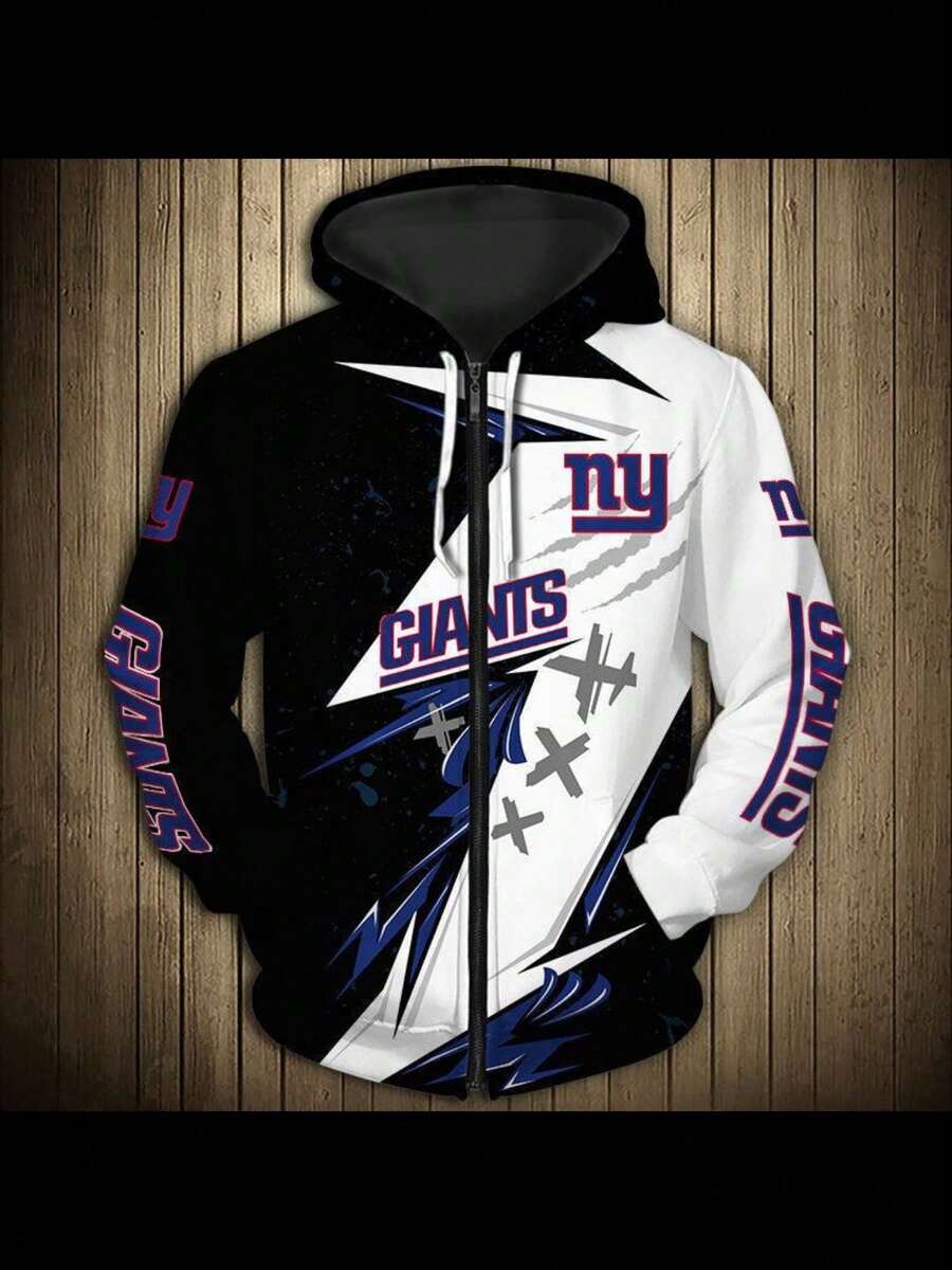 Casual And Stylish Zip-Up Sportswear,New-York-Giant-S Team 3D Digital Printing Zip-Up Hoodie - style - 查看 1