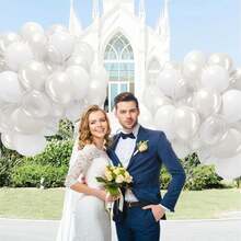50pcs White Balloons With Pearl Decorations, Suitable For Bridal Shower, Bride, Bachelorette Party, Birthday Party Decor - Multicolor - View 5