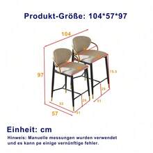 Barstools - أسود + ذهبي + بني فاتح + قماش - مشاهدة 3