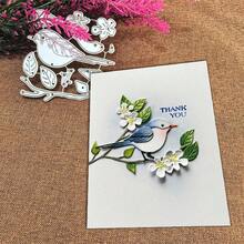 创意花鸟模具，DIY剪贴簿相册和压花模板，贺卡制作工具，卡片纸切割工艺品，礼品卡制作模板模切。 - 銀色 - 查看 5