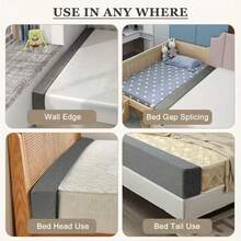 Bed Gap Filler - High Density Foam Pillow Filler, Mattress Extender For Headboard Gap Between Mattress And Wall, Removable And Washable Cover - Xám - Xem 3