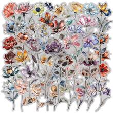 50PCS Silver Gilding Technique Stickers Aesthetic Silver Flowers Transparent PET Decals Crapbooking Laptop Phone Skateboard Guitar Luggage Notebook Helmet Gift Vinyl Waterproof Stickers Supplies Journal - 1 Set - View 12