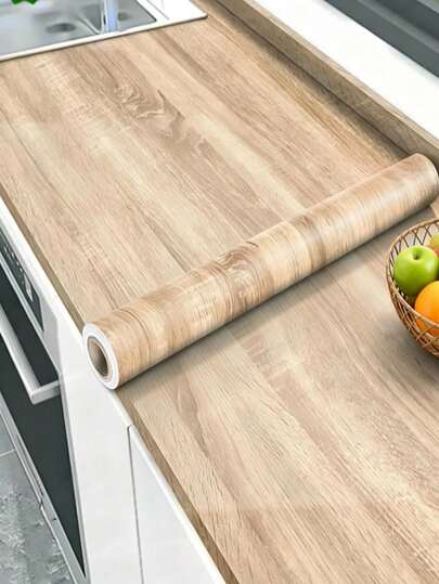1Roll Wood Grain PVC Waterproof Wallpaper For Door Wardrobe Cupboard Table Furniture Self Adhesive Stickers Home Decor Film Wall In Rolls Cabinets Vinyl Decorative Film Wood Grain Stickers