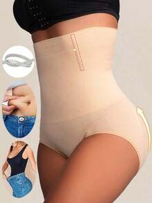 1 Pcs High Waist Contorl Tummy Panties Seamless Women's Shapewear Body Shaper Waist Trainer Slimming Falt Belt Sheath Woman Shaping Panty Ladies Briefs Underwear - 彩色 - 查看 10