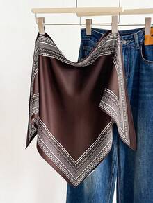 1条法式复古百搭腰果花三角围巾，适合日常办公、度假、送礼。 - 白色 - 查看 10