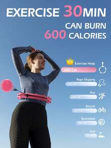 JLoibao 47in/120cm Adult Weight Loss Exercise , Suitable For Women And Beginners, Includes 24 Detachable Links And DIY Empty Ball (Pink) - Pink - View 6