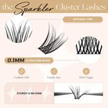 LASHVIEW 168pcs Cluster False Eyelashes, 8-16mm, DIY Eyelash Extension, Suitable For At-Home Single Lash Extension, 3D Quick & Soft Extension - Pink - View 3