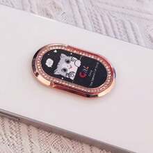 1pc Cute Cat Metal Phone Grip Stand With Rhinestone, Finger Ring Holder, Rotatable Desk Phone Holder, Multifunctional Slouchy Phone Grip - Multicolor - View 17