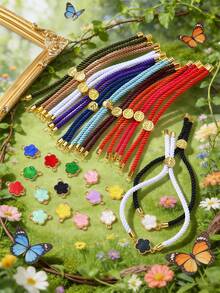 1/5/10/20/30/40/50/100pcs Colorful Fashion Simple Adjustable Pull Style Bracelet Jewelry Clasp DIY Accessories - Adjustable Wrist Strap - View 2