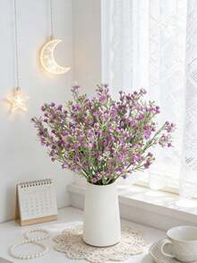 1/3/100支 13.77英寸 仿真绿植，星空花束仿真植物，适用于花瓶、DIY婚礼花束、派对、家居、厨房、花园、酒店、办公室、斋月、感恩节装饰、DIY花环、礼品、桌面摆件、生日装饰、室内外装饰、散装仿真塑料花，可用于花瓶装饰、农舍家居装饰、波西米亚风婚礼 - 紫紅色 - 查看 5