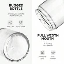 Tarros de vidrio de 8 onzas con tapas, paquete de 3 tarros para velas con etiquetas en blanco, recipientes cosméticos de boca ancha de 250 g para lociones, miel, polvos, cocina y hogar - Tapas blancas transparentes - Ver 2