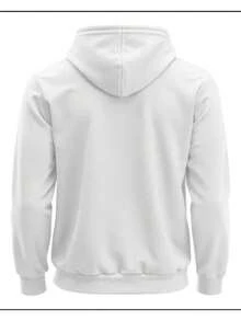 BLUSA DE FRIO MOLETOM GANGURU COM CAPUZ E BOLSO CASACO MASCULINO FEMININO ALGODÃO INVERNO FLANELADO LANÇAMENTO - Branco - Visão 3