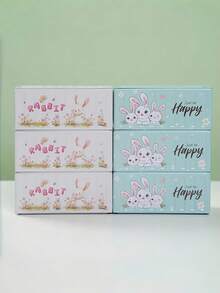 1pc Square Candy Box With Cartoon Rabbit Pattern, Containing Cute Cookies, Snacks And Cupcake Holders. Ideal For Easter Parties, Also Suitable As Piggy Bank, Holiday Gift, Birthday Gift, Or Adult Gift - Multicolor - View 6