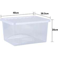 [Set Of 5] Clear Plastic Storage Boxes With Lids Crystal Stkable Containers UK - Multicolor - View 4