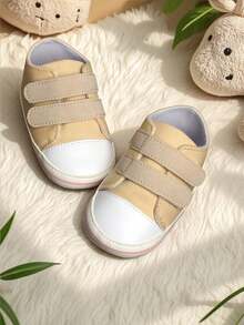 1 đôi giày thể thao vải bố cho trẻ nhỏ, đế mềm chống trượt, nhẹ, thoáng khí, mũi tròn, kiểu dáng thấp cổ, phù hợp cho bé từ 0-1 tuổi, mùa xuân/thu. - Màu be - Xem 9