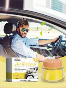 RAYHONG 空气清新剂，柠檬香型固体汽车香氛蜡，汽车清新膏，汽车空气清新膏，家居清新膏，家居空气清新剂，消除各种异味 - 60g - 查看 6