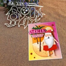 创意圣诞老人模具，DIY剪贴簿相册和压花模板，贺卡制作工具，卡片纸切割工艺品，礼品卡制作模板模切。 - 銀色 - 查看 3