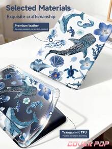 11-Inch Tablet Protective Case With Sea Life Turtle & Shell Pattern, Suitable For 2025 M3/2024 M2 Air, 2022 5th Gen Air, 2025 11th Gen 11-Inch (A16), Galaxy Tab, 2024 12th Gen Kindle Paperwhite, Transparent Back With Fashionable Design, Auto Wake/Sleep Function, Airbag Protection, Suitable For Gifts And Office Use - Multicolor - View 10