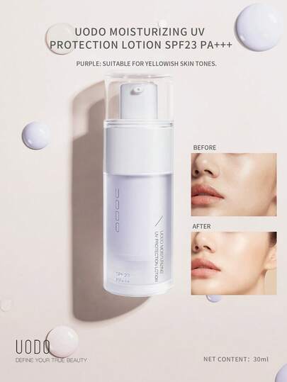 Uodo SPF 23 フェイシャルモイスチャライザー、敏感肌に適しています、広域スペクトル日焼け止め、無香料 - どの肌色にも白浮きしません、栄養豊富な保湿バリア - セラミド配合