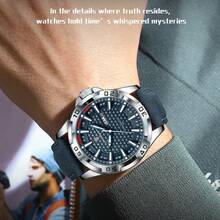 Montre à quartz mode homme POEDAGAR, bracelet en acier inoxydable, cadran exquis, élégante et généreuse, convient pour les affaires et les tenues décontractées, idéale comme cadeau - Noir - Voir 9