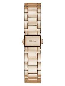 Guess Reloj de cuarzo para mujer, caja y correa de acero inoxidable color rosa, esfera blanca, adecuado para uso diario y como regalo, modelo GW0308L3 - Correa blanca y marrón - Ver 8