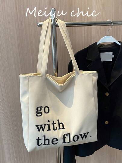 Lightweight,Business Casual Small Shopper Bag Letter Embroidered Casual School Bag For Graduate, Teen Girls, Freshman, Sophomore, Junior & Senior In College, University & High School, Perfect For Outdoors,Travel & Back To School For Teen Girls Women College Students,Rookies & White-Collar Workers Perfect For Office,College,Work,Business,Commute,Outdoors, Travel, OutingsSchool Bag,Back To School Backpack,Large Capacity,Lightweight,Portable, Suitable For Teen Girls Women College Students, Perfect For Back To School,College,Middle School, High School,Work, Business, Commute